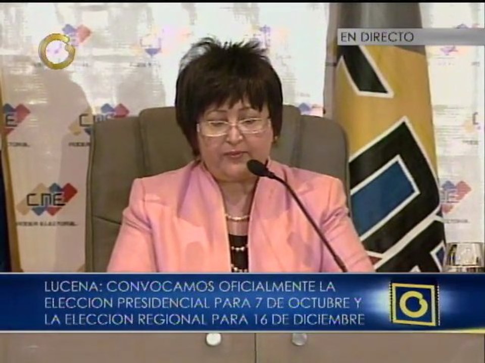 CNE convoca oficialmente a elecciones presidenciales y regionales