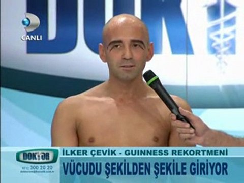 Lastik adam ilker Çevik Kanal D Doktorum Söyleşi gösteri