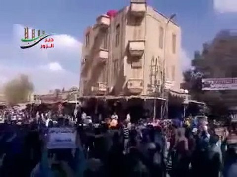 فري برس دير الزور مظاهرة لاحرار دير الزور شارع حسن الطه خميس موحسن الصمود 29 3 2012