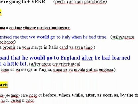 Viitorul in trecut in limba engleza