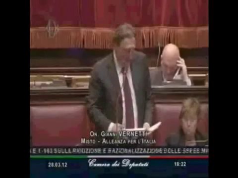 Vernetti - «Bene riduzione spese per caccia bombardieri» (28.03.12)
