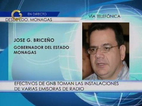 Gobernador denuncia toma de emisoras de radio en Monagas por parte de la GNB