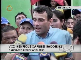 Capriles en su recorrido por Guasipati
