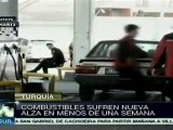 Nueva alza en precios de combustibles de Turquía