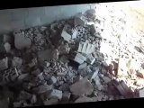 فري برس حماه المحتلة اثار القصف والدمار على قلعة المضيق   حتى البيوت التي لم يتم انهاء بناؤها   30 3 2012