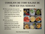 Consejos De Como Bajar De Peso En Una Semana