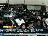 Pueblos rechazan proyectos mineros transnacionales