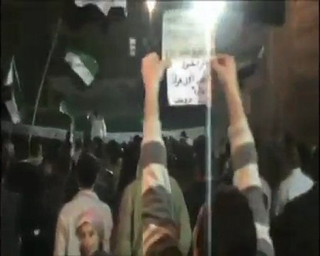 فري برس حماة المحتلة حي طريق حلب مظاهرة مسائية 01 04 2012