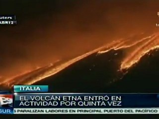 Volcán Etna entró en actividad por quinta vez en el año