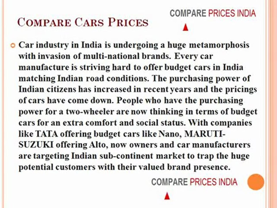Cars Prices In India