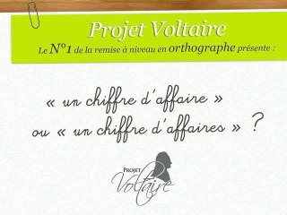 « un chiffre d'affaire » ou « un chiffre d'affaires » ?