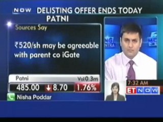 Patni delisting offer ends most shares tendered at Rs 520