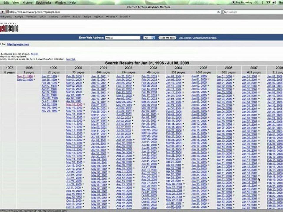 Use Wayback Machine to Go Back in Internet Time