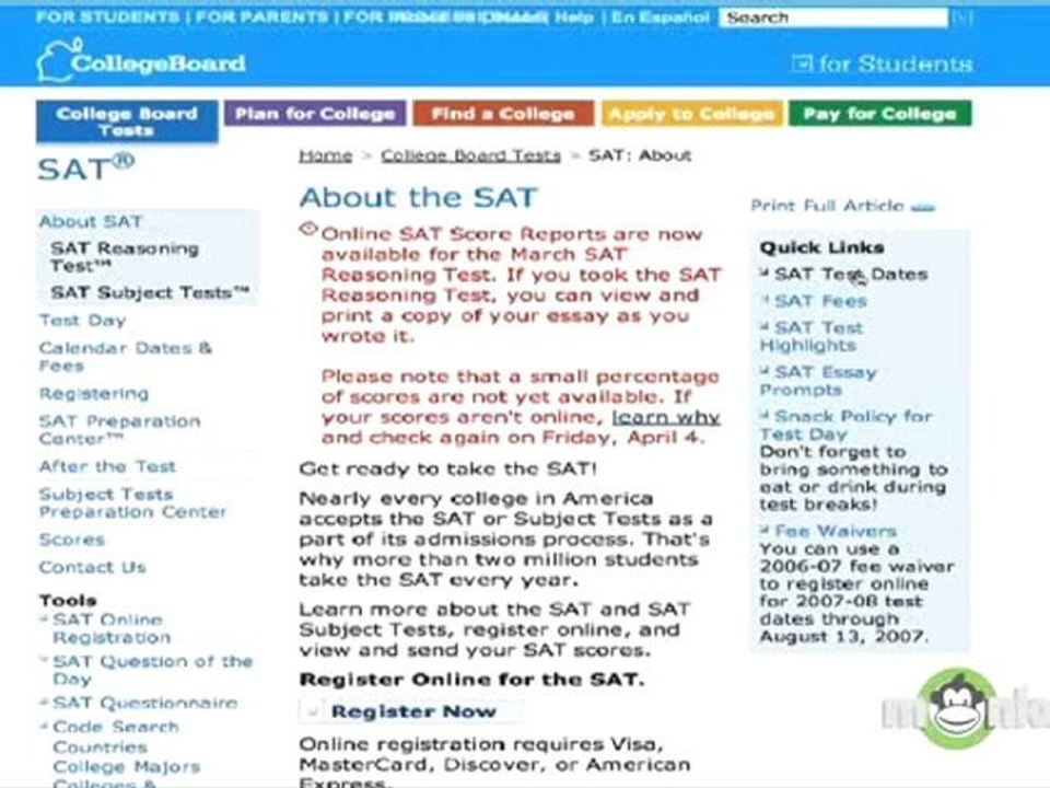 When is the SAT administered?