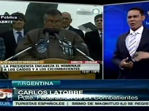 Rinden homenaje a 649 muertos argentinos en Malvinas