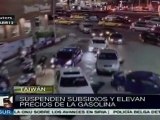 Taiwán: suspenden subsidios de gasolina y aumentan su precio