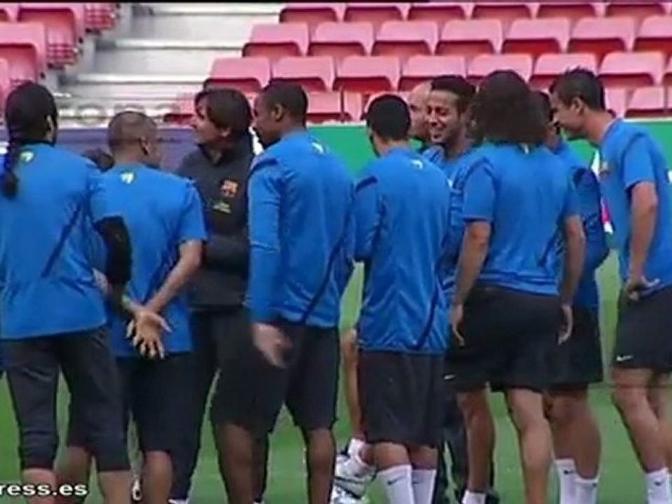 Entreno del Barça previo a la Champions