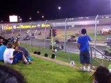 car flips at perth speedway on first lap