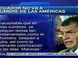 Correa confirma que no asistirá a la Cumbre de las Américas