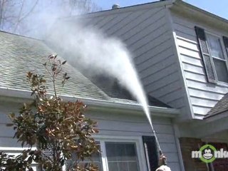 Pressure Washing - Final Rinse of the House