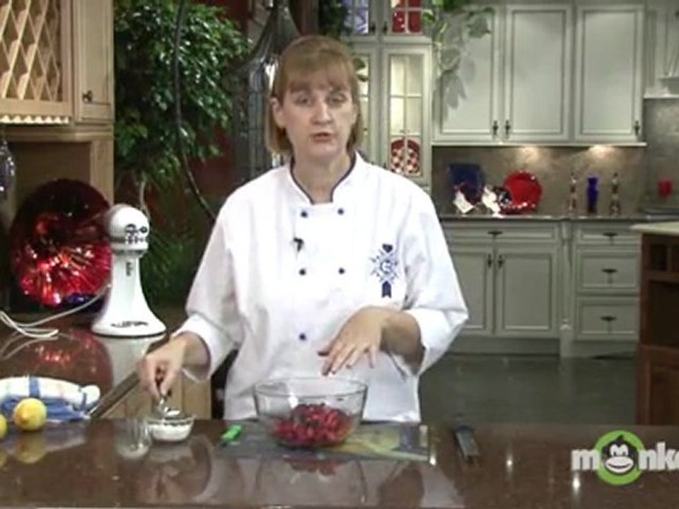 Lemon Angel Food Cake - Making the Fresh Fruit Topping