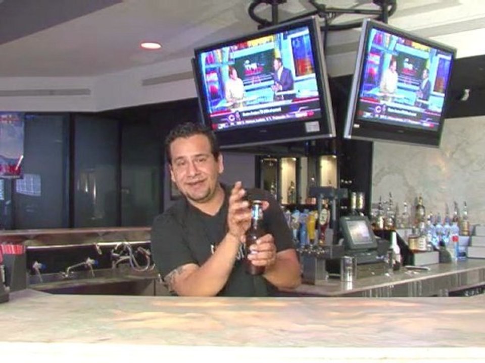 Flair Bartending - Opening a Beer with Your Forearm