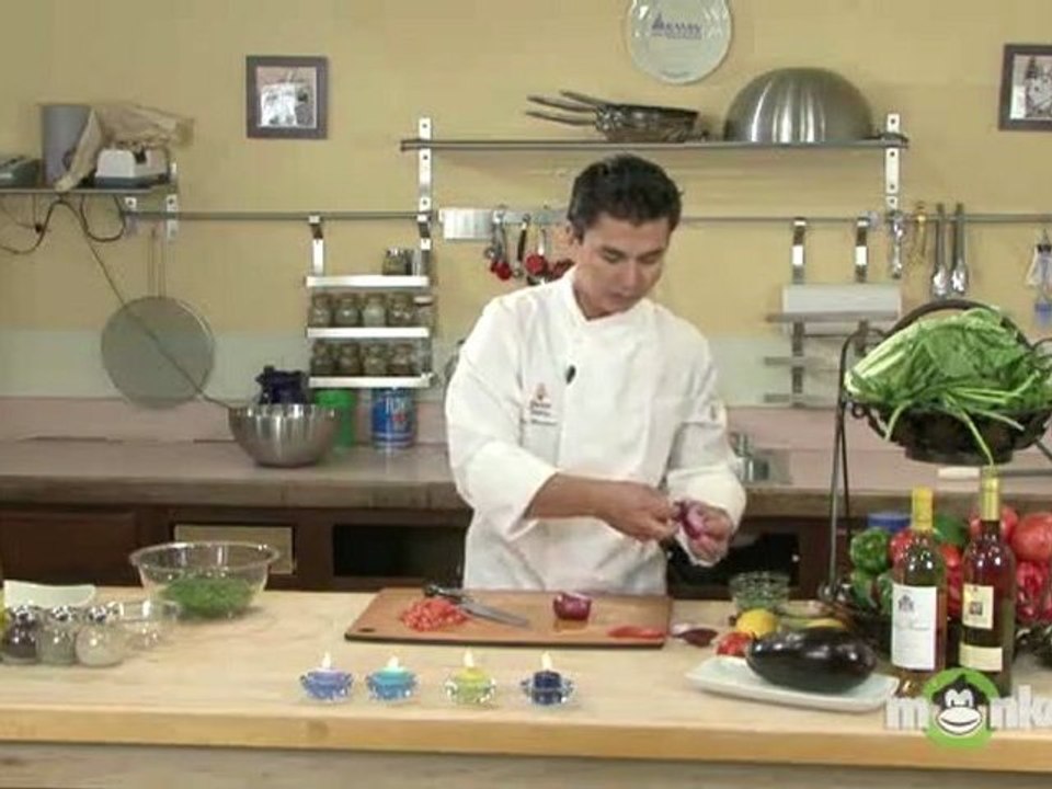 Chopping the Tomatoes and Onions for Tabouli Salad