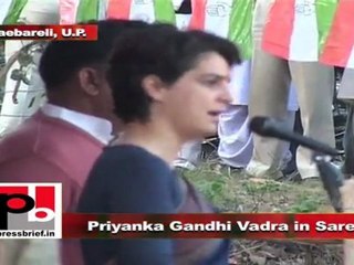 Priyanka Gandhi Vadra in Sareni (Raebareli) Politics should be based on service and development