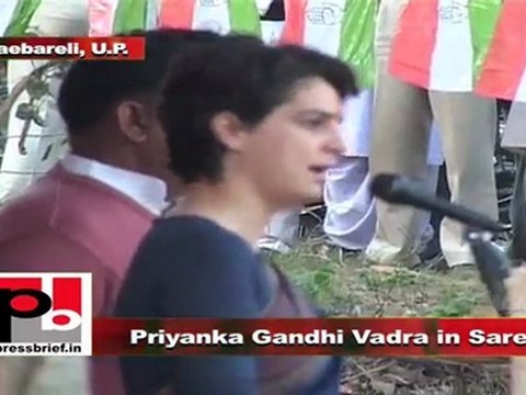 Priyanka Gandhi Vadra in Sareni (Raebareli) Politics should be based on service and development