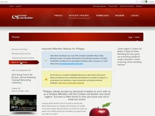 Introduction to Contact List Building (CLB), Janet Legere's program to teach online marketing