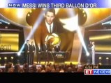 Football Lionel Messi wins Ballon d'Or for third time