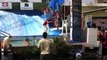 Surfer Girl Wipes out in wave pool