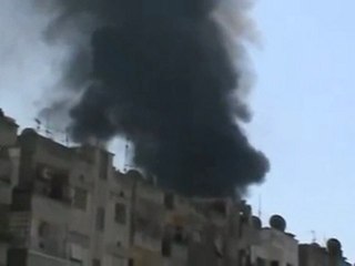 فري برس   حمص القصور اعمدة الدخان  من المنازل لإحتراقها 3 4 2012