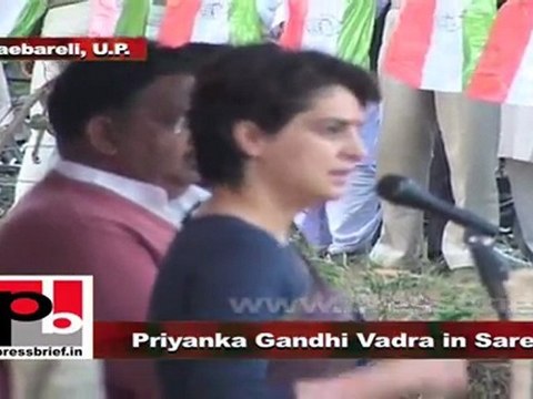 Priyanka Gandhi Vadra in Sareni (Raebareli) Support Congress for the bright future of the people