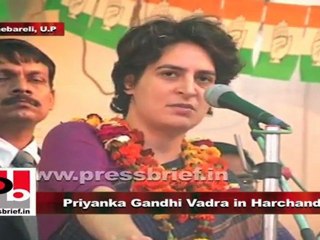 Priyanka Gandhi in Harchandpur (Raebareli) urges people to support Congress
