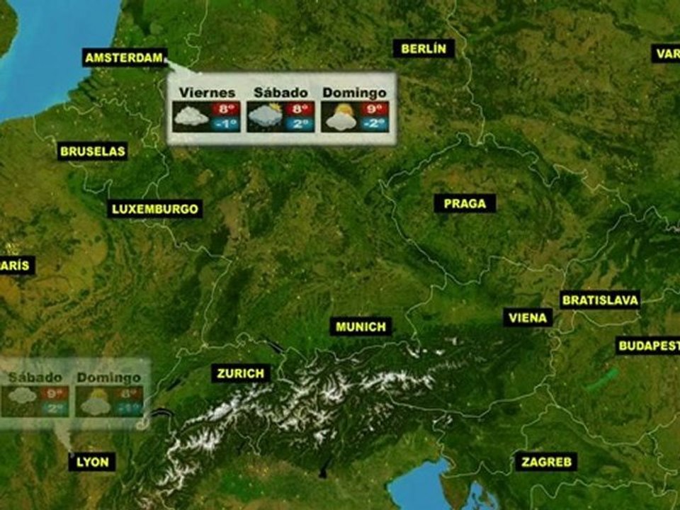 El tiempo en Europa, por países, previsión del jueves 5 al domingo 8 de abril