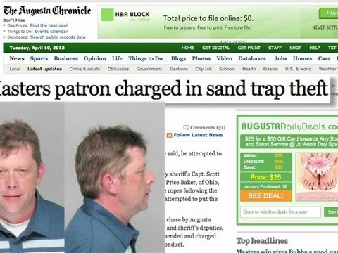 Masters Fan, er Patron, Charged with Stealing Sand