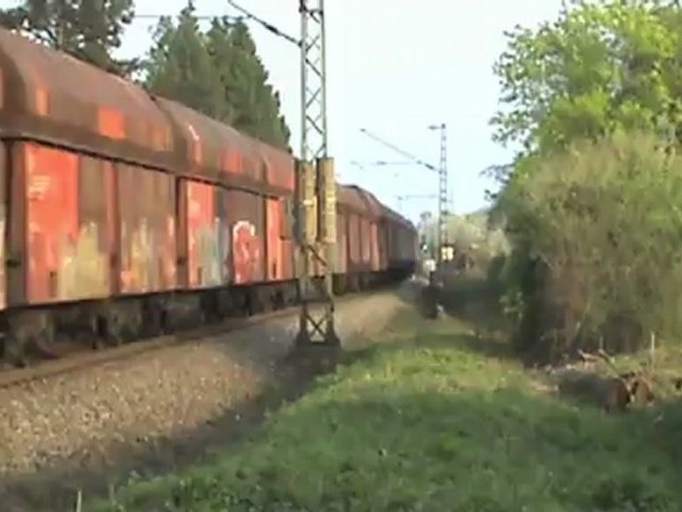 Züge zwischen Hammerstein und Leutesdorf am Rhein, CB Rail Class 66, ERS 189, 152, 2x 143, 4x 425