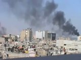 فريي برس حمص قصف عشوائي وأطلاق نار كثيف جدا وتصاعد الدخان من منازل المدنين في أحياء حمص 4 4 2012
