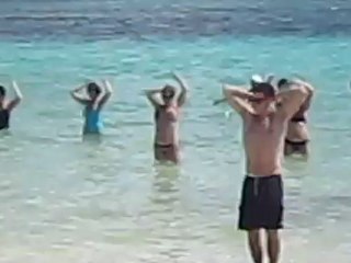 aquagym à la plage