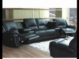 Black Leather Theater Sectional Reclining