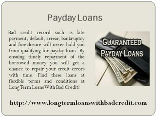 Long Term Loan With Bad Credit