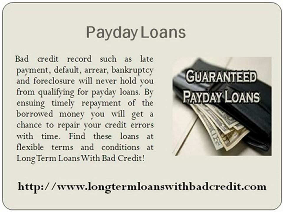 Long Term Loan With Bad Credit