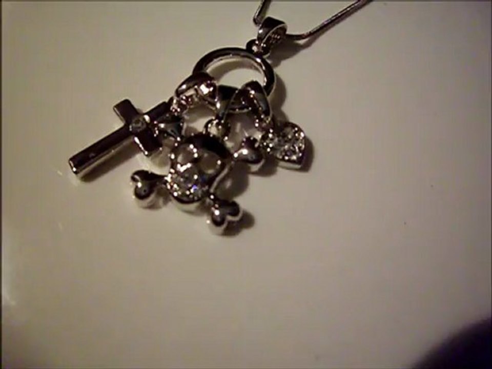 Heart-Star-Cross charm necklace.# 33