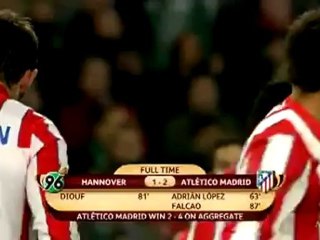 Highlights Hannover - Atletico Madrid 1-2 (Europa League) 05/04/2012