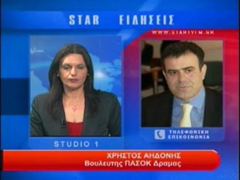 Τηλεφωνική επικοινωνία με τον βουλευτή του ΠΑΣΟΚ Χ. Αηδόνη