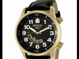 Invicta 0449 Collection Black Leather