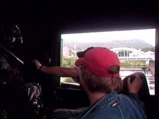 WMSR 734 exits Cumberland.