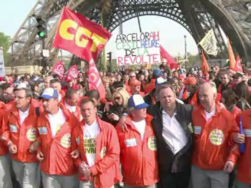 les métallos de l'aciérie ArcelorMittal de Florange