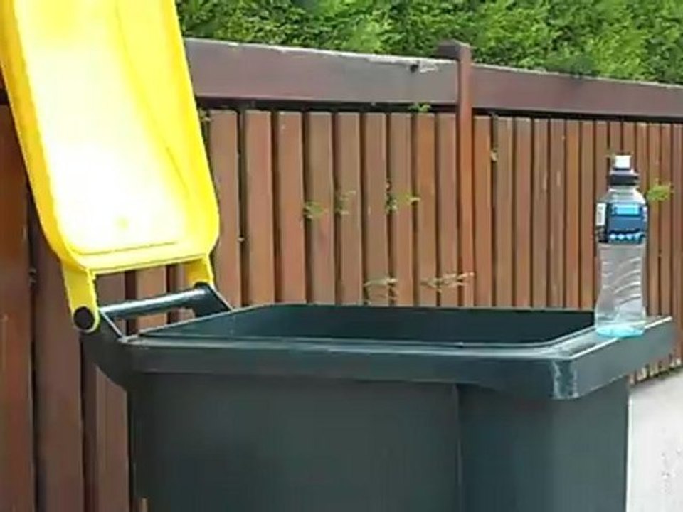 coup du foulard dans une poubelle